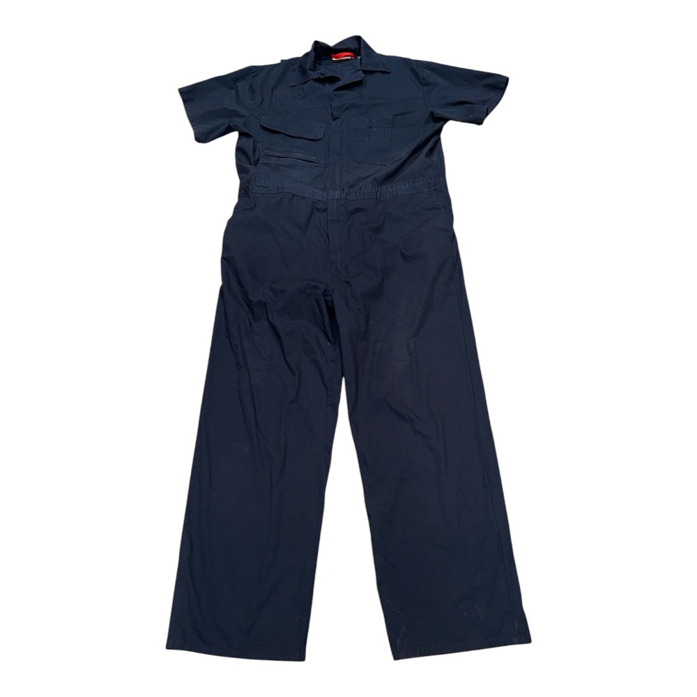Vintage Craftsman Mens Navy Blue Workwear Coveralls Size Large Michael Myers
